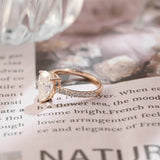Stunning 3.0 CT Pear Moissanite Engagement Ring with Pave Design 3