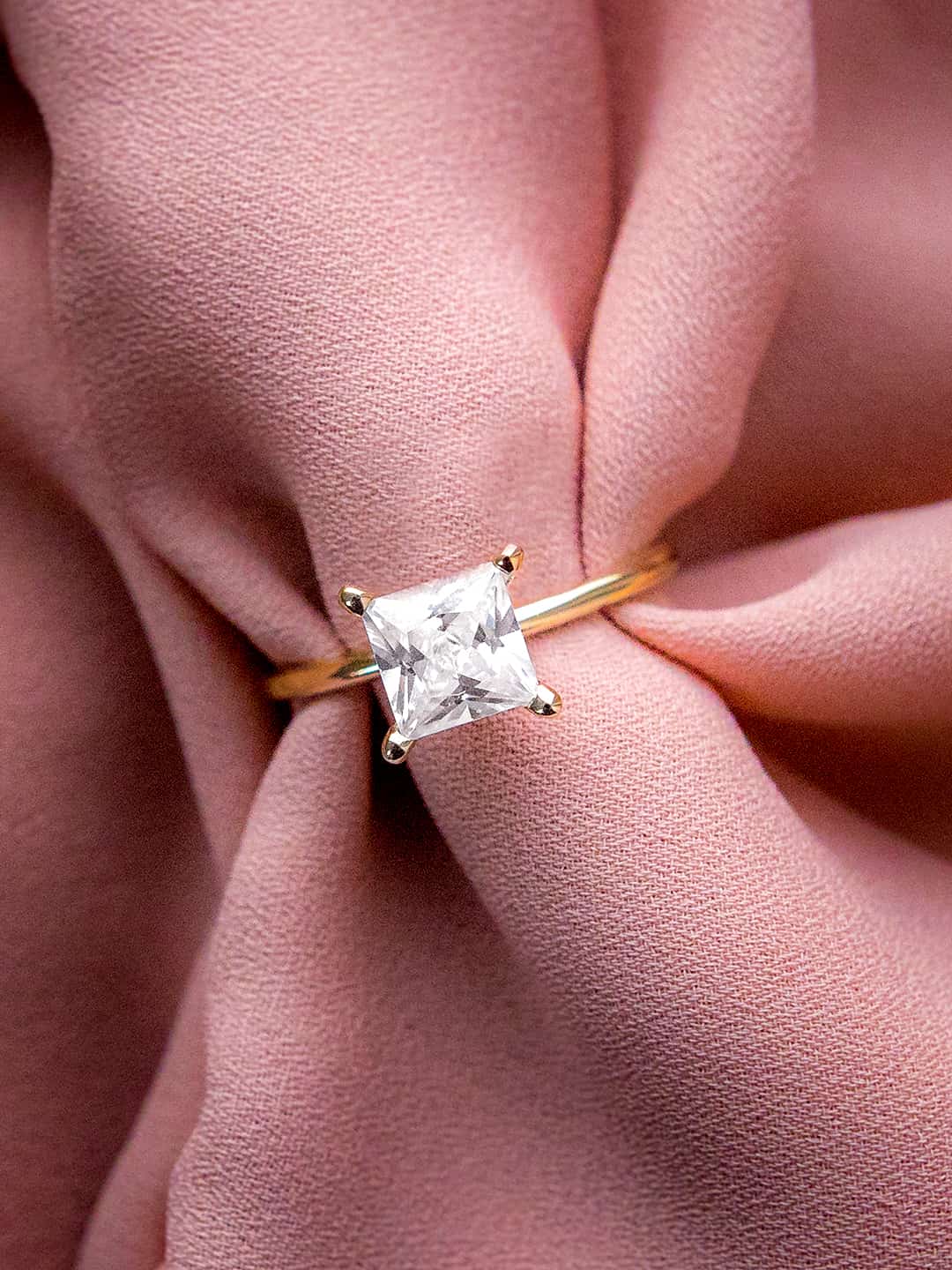 Stunning 1 CT Princess Moissanite Engagement Ring With Solitaire Design 9