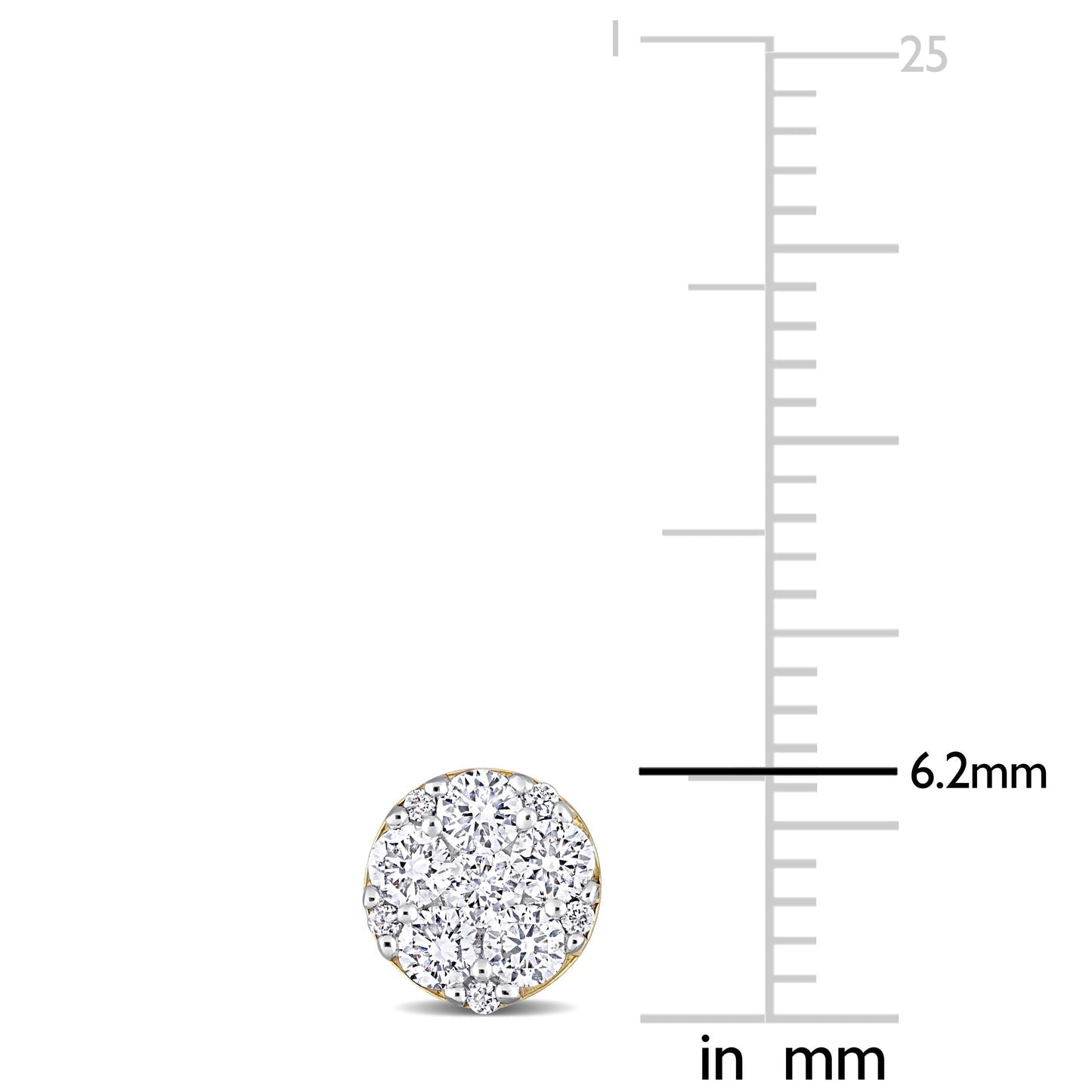 Round Cut Cubic Zirconia in 925 Sterling Silver Earrings 2