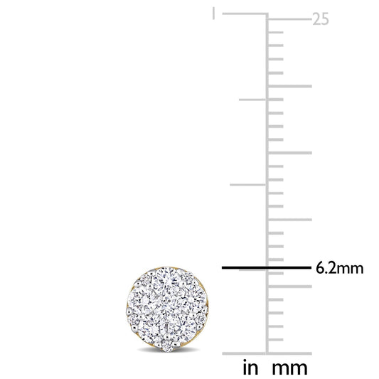 Round Cut Cubic Zirconia in 925 Sterling Silver Earrings 2
