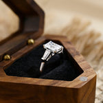 Stunning 3.0 CT Radiant Moissanite Engagement Ring with 3 Stones Design 2
