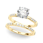 Stunning 0.50-1.50 CT Round Moissanite Engagement Ring With Two Tone & Pave Design 4