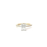 Stunning 2.0 CT Emerald Moissanite Engagement Ring with Two Tone & Pave Design 1