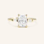 Stunning 2.43 CT Radiant Moissanite Engagement Ring with Three Stone Design 1