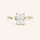 Stunning 2.43 CT Radiant Moissanite Engagement Ring with Three Stone Design 1