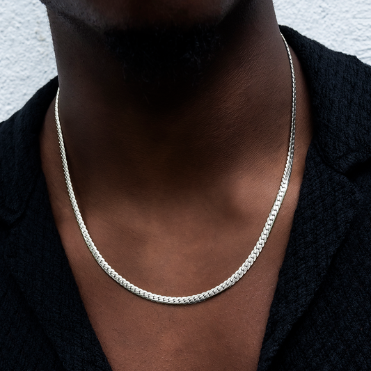 Cuban Style Silver Necklace For Him 1