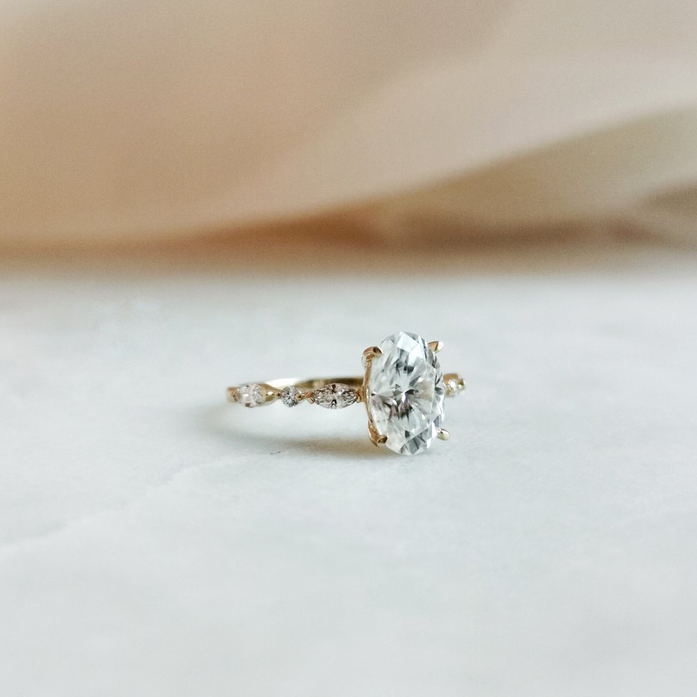 Oval Pave Lab Grown Diamond Engagement Ring