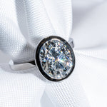 Classic 3.0 CT Oval Moissanite Engagement Ring with Bezel Design 1