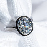 Classic 3.0 CT Oval Moissanite Engagement Ring with Bezel Design 1