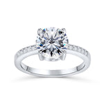 Stunning 1.75 CT Round Moissanite Engagement Ring with Pave Design 1