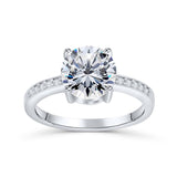 Stunning 1.75 CT Round Moissanite Engagement Ring with Pave Design 1