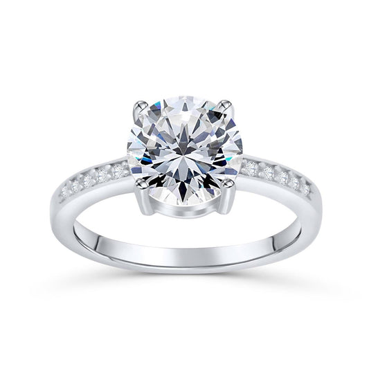 Stunning 1.75 CT Round Moissanite Engagement Ring with Pave Design 1