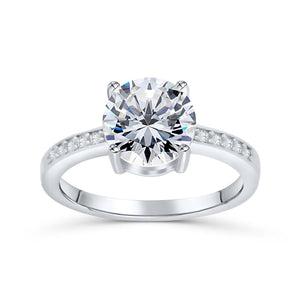 Stunning 1.75 CT Round Moissanite Engagement Ring with Pave Design