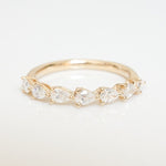 Stunning 0.4 TCW Pear Moissanite Stone in Half Eternity Wedding Bands 1