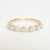Stunning 0.4 TCW Pear Moissanite Stone in Half Eternity Wedding Bands 1