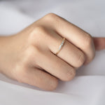 Stunning 0.2 TCW Round Moissanite Stones Snuggery Wedding Bands 7