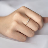 Stunning 0.2 TCW Round Moissanite Stones Snuggery Wedding Bands 7