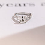 Stunning 1.0 - 2.0 CT Asscher Moissanite Engagement Ring With Twisted Pave Design 1