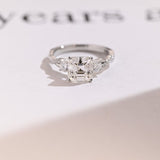 Stunning 1.0 - 2.0 CT Asscher Moissanite Engagement Ring With Twisted Pave Design 1