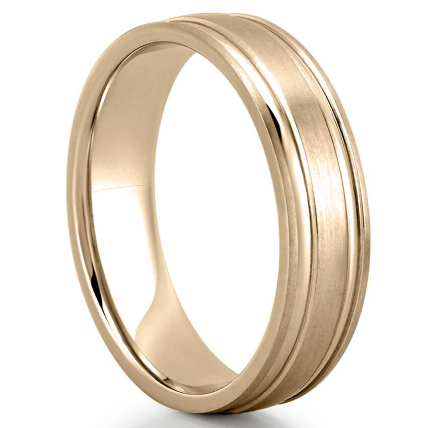 Classic Matte Finish Wedding Band for Men's in Solid Gold 2