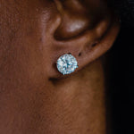 Round Cut Cubic Zirconia in 925 Sterling Silver Earrings 1