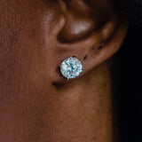 Round Cut Cubic Zirconia in 925 Sterling Silver Earrings 1