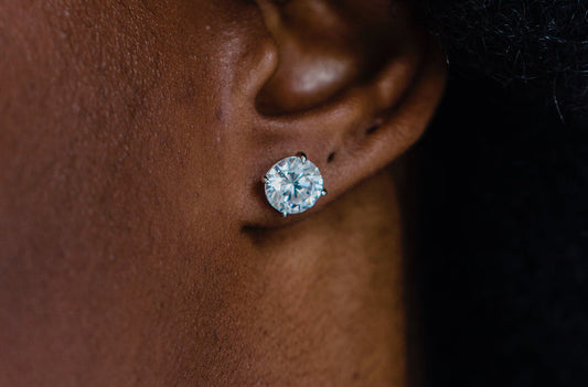 Round Cut Cubic Zirconia in 925 Sterling Silver Earrings 1