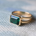 4 CT Emerald Emerald Lab Made Diamond-May Birthstone Engagement Ring 6
