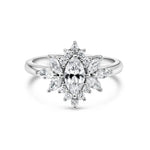 Stunning 0.5 CT Marquise Moissanite Engagement Ring With Cluster Design 1