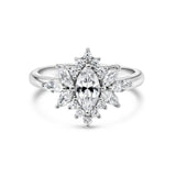 Stunning 0.5 CT Marquise Moissanite Engagement Ring With Cluster Design 1