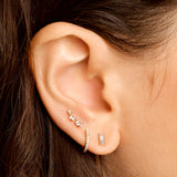 0.40 TCW Round Cut Moissanite Climber Earrings in Gold 10