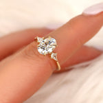Stunning 2.5 CT Oval Moissanite Engagement Ring with Three Stone Design 9