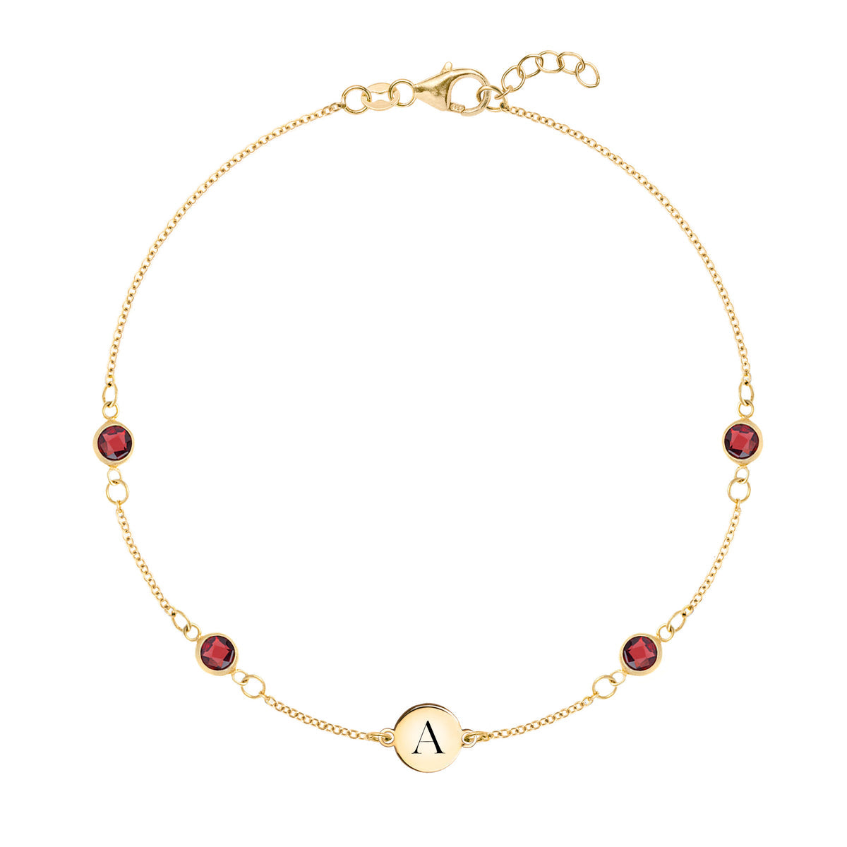 1.0 TCW Round Garnet Lab Made Diamond- January Birthstone Bracelets 1