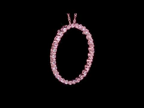 Round Cut Cubic Zirconia in 925 Sterling Silver Necklace 7