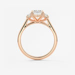 Emerald Three Stone Lab Grown Diamond Engagement Ring