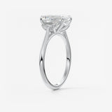 Emerald Three Stone Lab Grown Diamond Engagement Ring