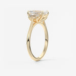 Emerald Three Stone Lab Grown Diamond Engagement Ring