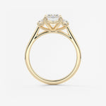 Emerald Three Stone Lab Grown Diamond Engagement Ring