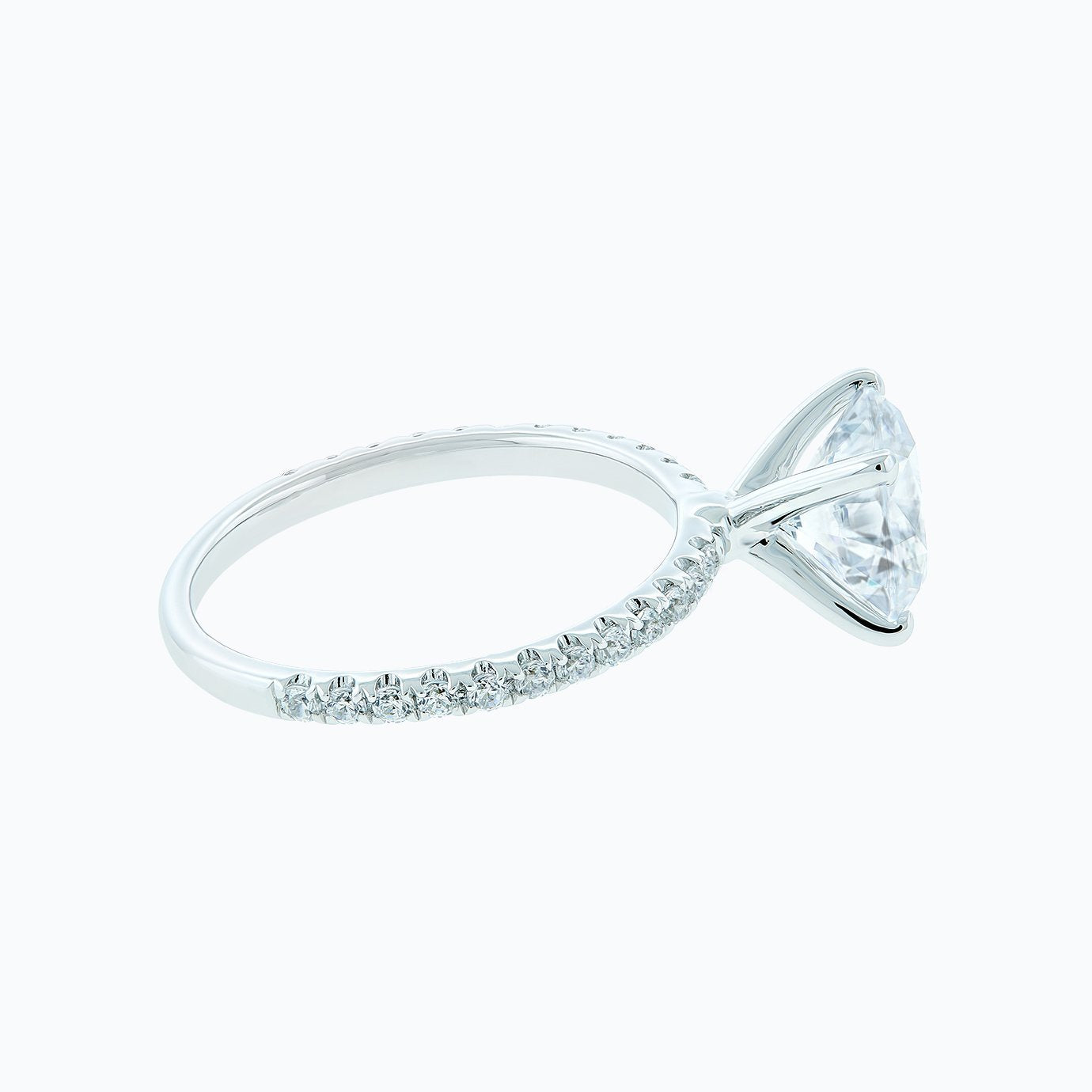 2.0 CT Round Cut Pave CVD F/VS2 Diamond Engagement Ring 2