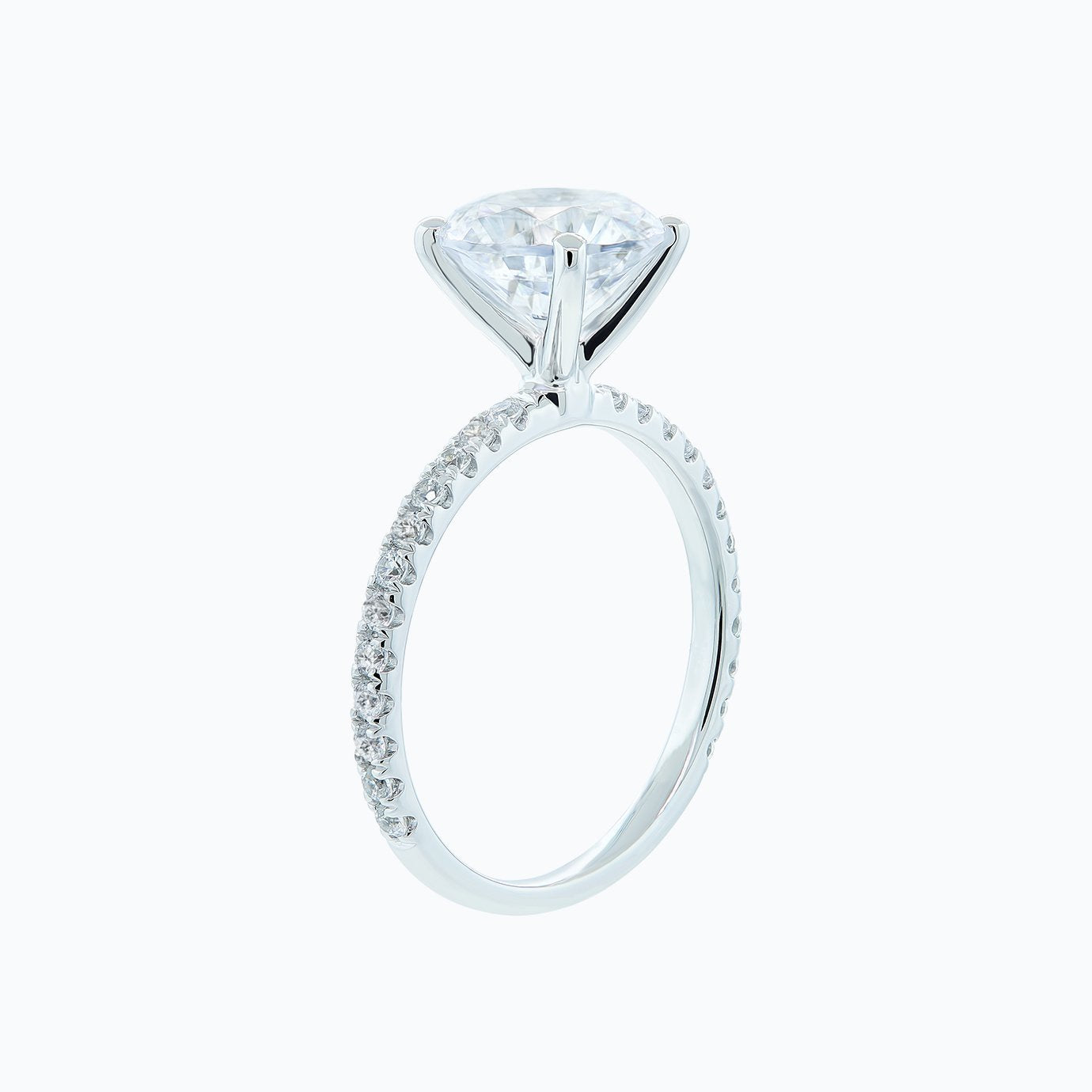 2.0 CT Round Cut Pave CVD F/VS2 Diamond Engagement Ring 3