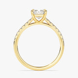 Stunning 1.0-2.0 CT Radiant Moissanite Engagement Ring with Dainty Pave Design 3