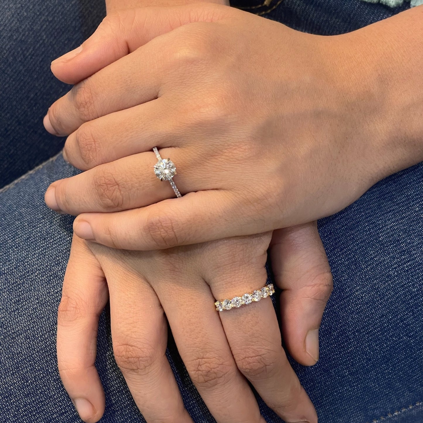 Stunning 1.0 CT Round Moissanite Engagement Ring with Hidden Halo & Pave Design 8