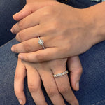 Stunning 1.0 CT Round Moissanite Engagement Ring with Hidden Halo & Pave Design 8