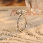 Stunning 2.5 CT Cushion Cut Moissanite Engagement Ring with Halo & Pave Design 4