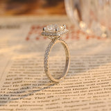 Stunning 2.5 CT Cushion Cut Moissanite Engagement Ring with Halo & Pave Design 4