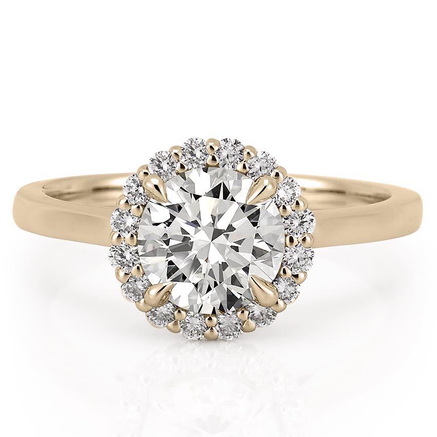 Stunning 1.0- 2.0 CT Round Moissanite Engagement Ring with Halo Design 1