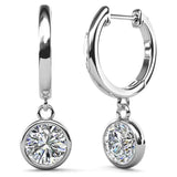 Round Cut Cubic Zirconia in 925 Sterling Silver Earrings 1