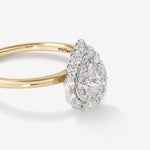 Stunning 0.8 TCW Pear Moissanite Engagement Ring In Cluster Design 5
