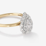 Stunning 0.8 TCW Pear Moissanite Engagement Ring In Cluster Design 5