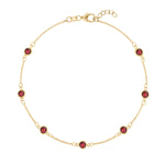1.75 TCW Round Garnet Lab Made Diamond- January Birthstone Bracelet 1